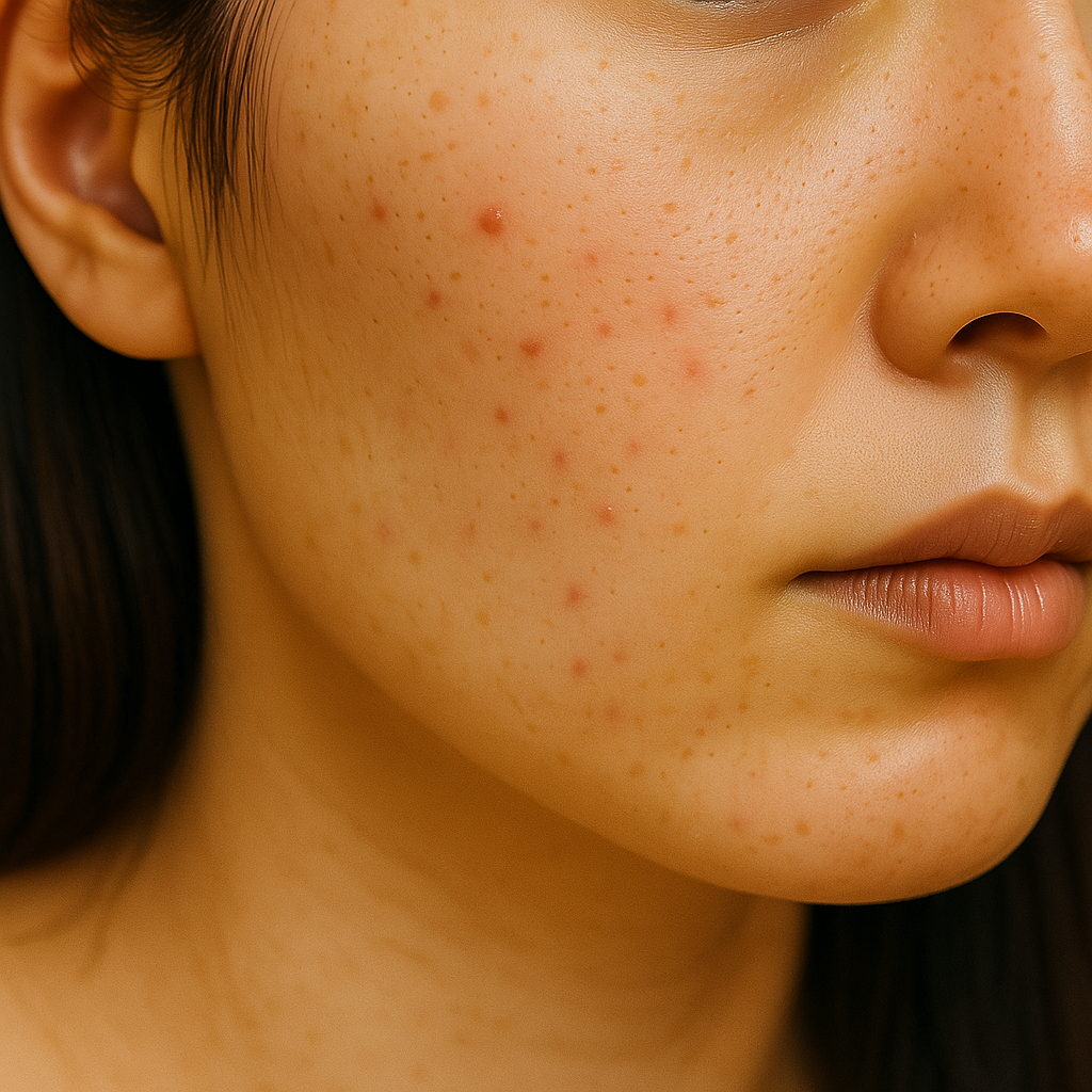 施術前：シミのある肌