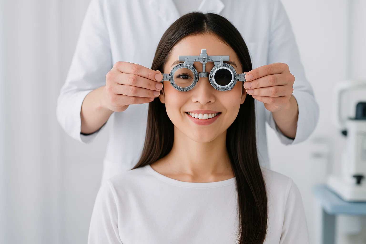 視力検査を受ける患者様