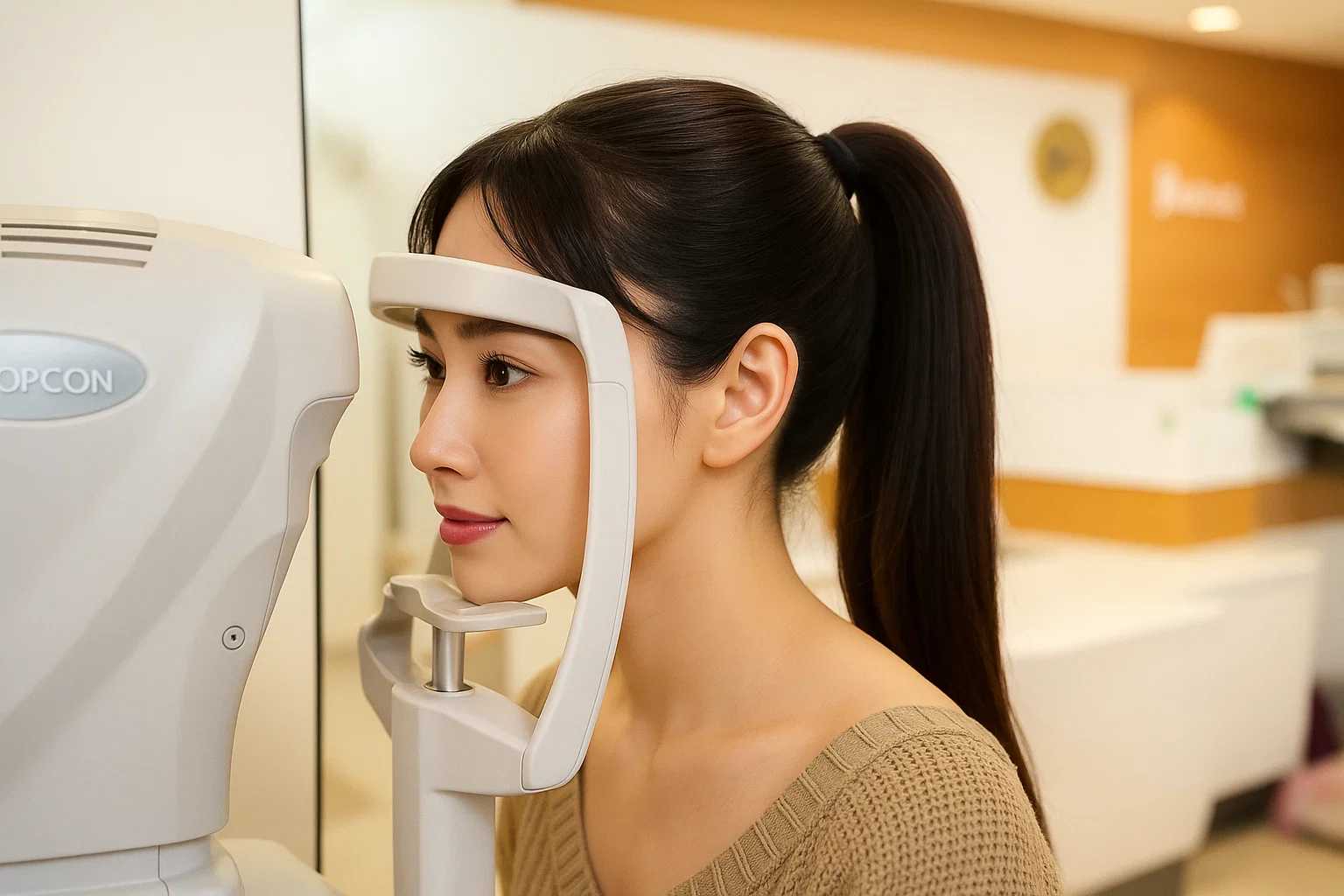 眼科検査を受ける患者様